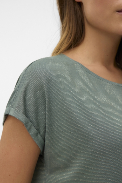 Vero Moda vmlava glitter ss top stripe ga jrs